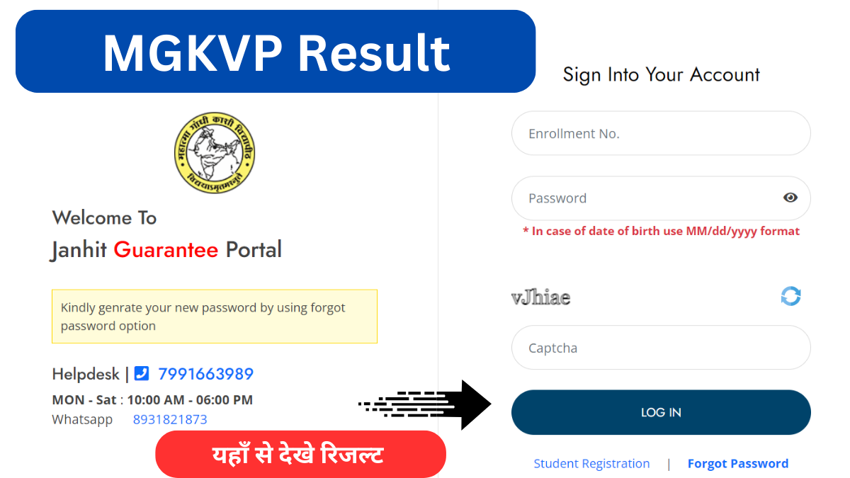 MGKVP Results 2024 Link janhit.mgkvp.ac.in Download BA B.Sc BCom Part 1st 2nd 3rd Marksheet