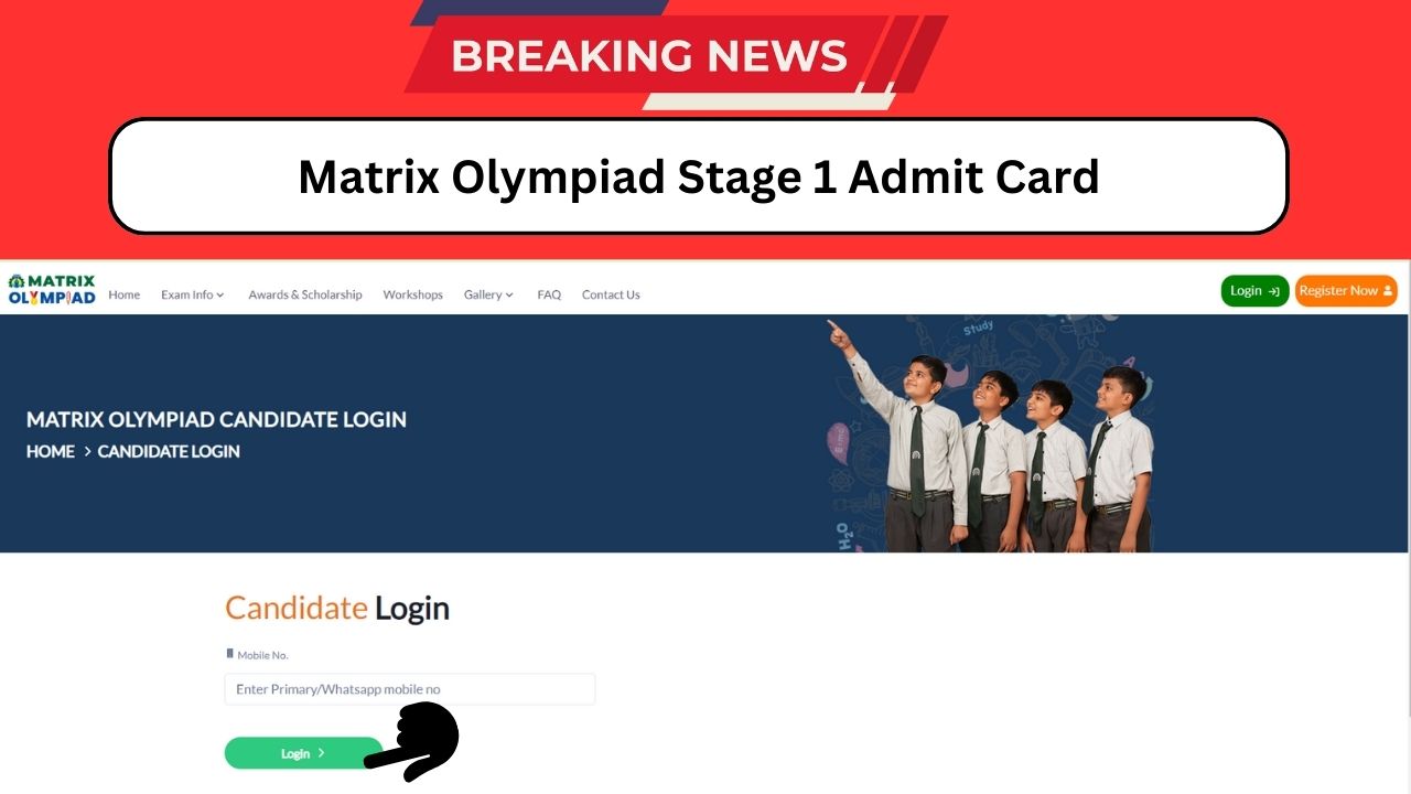 Matrix Olympiad Stage 1 Admit Card Release Download @www.mof.matrixedu.in