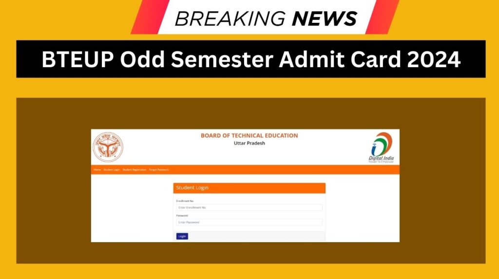 BTEUP Odd Semester Admit Card 2024 OUT : UPBTE Exam Ticket यहाँ से डाउनलोड करें